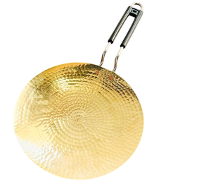 Heavy Duty Hammered Brass Cooking Wok Kadhai Pan Traditional Deep Fry Kitchenware Handmade Premium Finish Design - Product Image 2