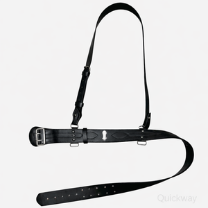 Ceinture en cuir véritable noir style Sam Browne avec sangle croisée – Ceinture de cérémonie formelle haut de gamme pour tenue de cérémonie - Product Image 5