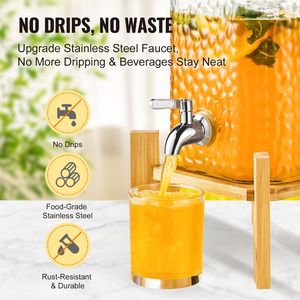 Dispensador de Bebidas Partys2PC de 1.5 Galones, de Acero Inoxidable con Grifo, para Bebidas Heladas, Soporte de Vidrio para Jugos, Dispensador de Bebidas Independiente para Fiestas - Product Image 3