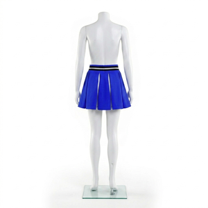 Ensembles de danse pour filles de 6 à 16 ans, haut court imprimé avec jupe plissée, 2 pièces, uniformes de cheerleading avec boules de fleurs, 100% polyester - Product Image 2