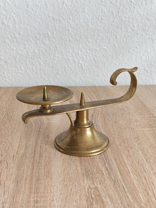 Vintage <b>Brass</b> Chamberstick Candle Holder German Mid Century Candlestick <b>Antique</b> <b>Brass</b> Taper Candle Stand Handheld Candle Holder - Product Image 2