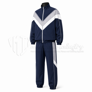Regular Fit Unisex Tracksuit Set Lightweight Zip-<b>Up</b> Waterproof Breathable Eco-Friendly Winter Nylon Sweat Suit Adjustable Zipper - Product Image 3