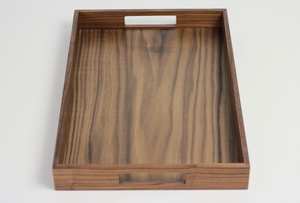 Plateau ottoman en bois de noyer avec poignées, plateau décoratif pour le salon - Product Image 6