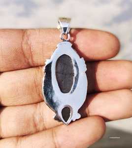 Pendentif en labradorite fait main, argent sterling 925, collier vintage bohème, bijoux en pierres précieuses, cadeau NIKHIL GEMS, unisexe, fiançailles - Product Image 2