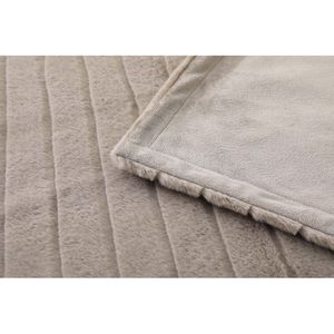 Coperta in Finta Pelliccia a Righe Beige 50x60 Pollici per Adulti e Adolescenti - Product Image 3