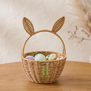 Handmade Woven Baskets With Handle Customize Sizes Variety Colors For Easter Decorations and Home Decor From Vietnam Wholesale - Product Image 2
