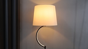 Modern Arc Floor Lamp with Fabric Shade LED Strip Lighting Half Moon Curved <b>Standing</b> Lamp for Living Room Bedroom - Product Image 3