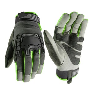 Gants de mécanicien en cuir synthétique de qualité supérieure, protection des mains par injection TPR, antistatiques, résistants aux chocs et aux perforations - Product Image 1