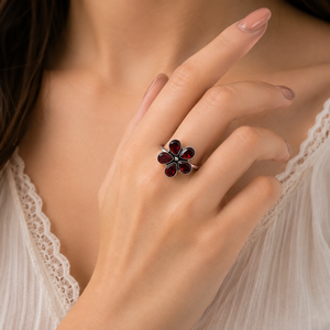 Bagues de fiançailles bohèmes fantaisie en laiton plaqué argent antique, avec perle de culture en forme de poire et sertissage griffe, vente en gros |   Unisexe en gros - Product Image 2