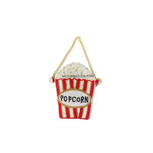 Handmade Beaded Cupcake Coin <b>Purse</b> Mini Zipper Pouch Chain Strap Cartoon Style <b>Pink</b> Red White Colorful Beads Female Daily Use - Product Image 2
