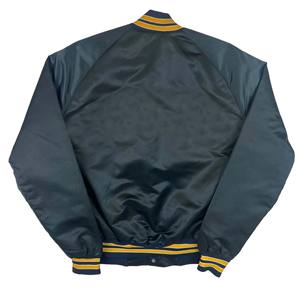 Blouson universitaire personnalisé en satin noir, style streetwear fin, type Letterman, vente en gros, grandes tailles, baseball - Product Image 3