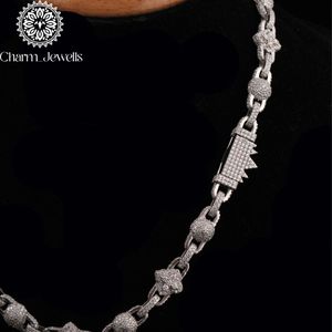 Charm_Jewells Men's Moissanite Brilliant Cut IGI Certified <b>Statement</b> <b>Necklace</b> 925 Silver 14K Gold Plated Link Chain Hip Hop - Product Image 4