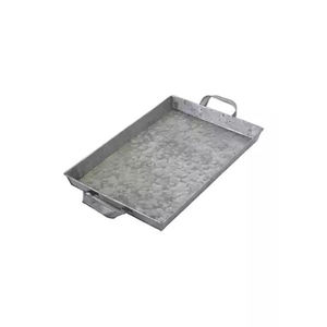 Bandeja de Servicio de Metal Galvanizado de Estilo Elegante con Asas, Bandeja Rectangular de Acero para Exhibición de Alimentos para Buffet, Uso Doméstico y en Restaurantes - Product Image 1