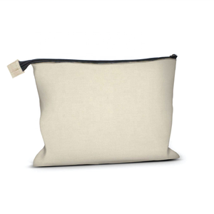 Pochette de maquillage en toile de coton écologique avec fermeture à glissière durable adaptée à un usage quotidien kits de voyage et emballage cadeau de marque - Product Image 2