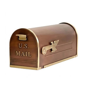 Copper Antique Galvanized Iron <b>Post</b> Mount Mailbox Outdoor Metal Mail <b>Box</b> Waterproof Rust Resistant for Home Outdoor <b>Posts</b> - Product Image 1