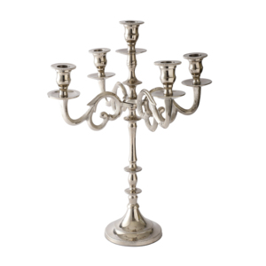 Élégant chandelier doré en aluminium fait main, écologique, résistant à la chaleur, à 5 bras, support décoratif pour bougies de Noël - Product Image 5