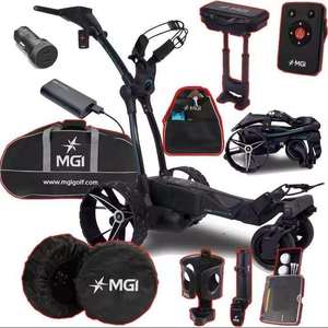 Chariot de golf électrique MGI de qualité supérieure avec batterie, télécommande et ensemble d'accessoires - Product Image 1
