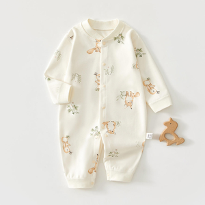 100% Cotton Manufacturer Customized Baby Boys Printing Romper Summer Long Sleeve Breathable Soft Snap Button Closure Baby - Product Image 4