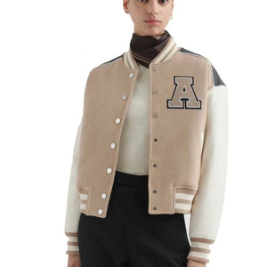 Fashion <b>Women</b> Quilted Cotton Embroidery Casual Zipper Long Sleeve <b>Varsity</b> <b>Bomber</b> <b>Jacket</b> Winter Vintage Colorblock - Product Image 1