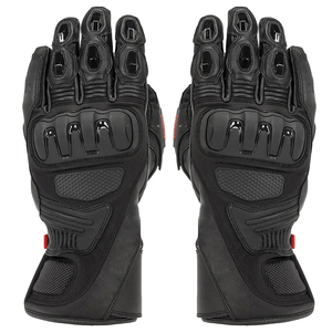 Leather Racing Gloves Full <b>Finger</b> Adjustable Wrist <b>Strap</b> Buckle Closure Non Slip For Riding Male Universal Season - Product Image 6