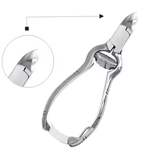 OEM Service Customizable Stainless Steel Professional <b>Cuticle</b> Nippers for Finger Use with Wide Jaw Opening and Curved Blade - Product Image 1