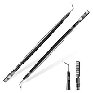 Herramienta de doble punta para levantar pestañas con punta de acero inoxidable y cepillo tipo spoolie para levantar pestañas - Product Image 1