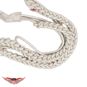 Cordon d'épaule uniforme de qualité supérieure, aiguillettes torsadées avec embout argenté métallique - Product Image 3