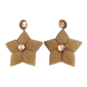Bijoux fantaisie, pierres en cristal brodées à la main, forme étoile, 3D, boucles d'oreilles pour femmes, filles, faites à la main, en solde - Product Image 1