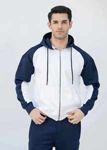 Ensemble de survêtement slim fit pour homme, veste zippée et pantalon de jogging en coton et polyester, vêtements de sport pour la gym - Product Image 5