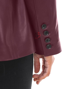 Hot Selling <b>Men's</b> Casual Color Leather Open Front Mandarin Collar Waterproof Breathable Winter Work Office <b>Long</b> <b>Jacket</b> New Style - Product Image 5