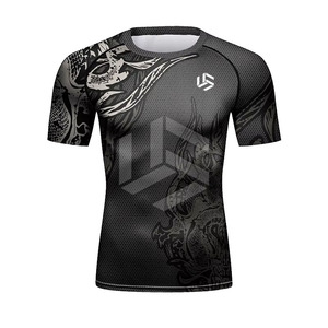 Regular Fit Men's Sports Compression Shirt Knitted Breathable Quick Dry Workout Fitness Rash Guard - Product Image 3