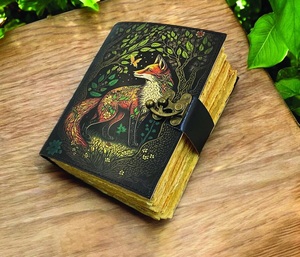 Herb Heritage Buffalo Leather Journal Vintage Grimoire <b>Book</b> of Shadows 200 Sheets Spiral Bound Handmade Embossed Logo Retro Gift - Product Image 6