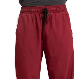 Men's Burgundy Jogger Pants Casual Sweatpants <b>Elastic</b> <b>Waist</b> Drawstring Sports Training Track <b>Trousers</b> Wholesale - Product Image 2