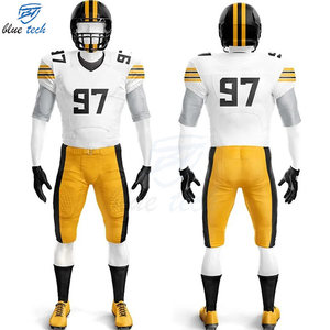 Wholesale Custom American Football Uniform Sublimated Jersey Pants Set Short Sleeve Quick Dry Breathable Men's - Product Image 5