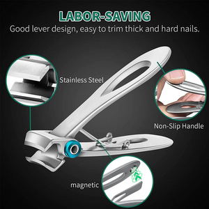 Coupe-ongles professionnel en acier inoxydable forgé, lame courbée, ouverture large, logo personnalisé, pour ongles des doigts et des orteils, usage intensif - Product Image 4