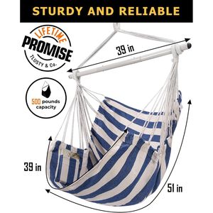 Heavy-Duty <b>Hammock</b> Chair Swing Supports 500 Lbs for Outdoor Patio Use - Product Image 4