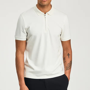 Camisetas polo al por mayor para personal masculino, de algodón, tela transpirable, para uniformes de restaurante, hostelería y comercio minorista. - Product Image 5