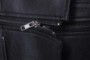 Men's Asymmetrical Zip <b>Leather</b> <b>Biker</b> <b>Jacket</b> with Lace-Up Sleeves Winter Waterproof Windproof Slim Fit Faux <b>Leather</b> Wholesale - Product Image 3