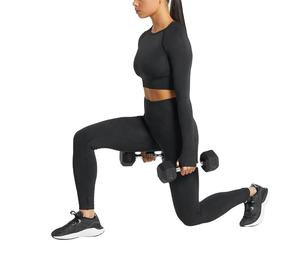 Conjunto de Ropa Deportiva para Mujer al por Mayor, Personalizable, con Spandex, para Gimnasio, Yoga y Entrenamiento, con Diseño sin Costuras - Product Image 1