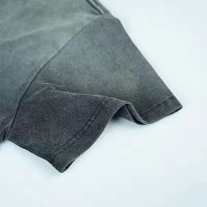 Venta al por Mayor de Camisetas Extra Grandes con Lavado Ácido, 100% Algodón, Cómodas, Modernas, con Logotipo Personalizado, Camisetas para Hombre - Product Image 3