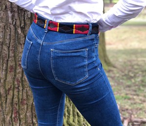 Ceinture Polo pour Femmes en Cuir Véritable Longueur Personnalisée avec Boucle en Acier Inoxydable et Strass - Product Image 5