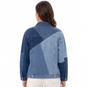 Chaqueta Vaquera de Moda para Mujer, Personalizada, con Cuello Camisero, Manga Larga, Informal, de Algodón, Precio Económico, OEM - Product Image 2