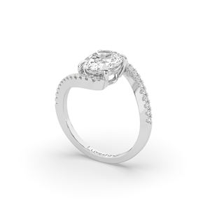 Elegante Anillo de Diamante Cultivado en Laboratorio con Corte Ovalado de 2.27 Quilates, Oro Sólido de 14 Quilates, Diseño Ligero Único, Anillo de Bodas de Oro de 10 Quilates - Product Image 5