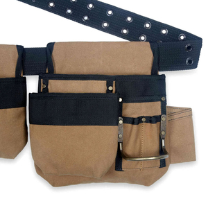 Custom OEM/ODM Heavy Duty Premium Leather Carpenter <b>Tool</b> <b>Belts</b> with Adjustable Strap Multi-Function & High Capacity - Product Image 5