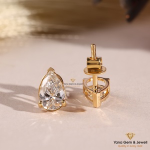 ต่างหูเพชรทรงลูกแพร์คลาสสิกสำหรับใส่ทุกวัน น้ำหนักรวม 2 กะรัต ทองคำแท้ 14K ได้รับการรับรองจาก IGI เพชร CVD ที่เพาะเลี้ยงในห้องปฏิบัติการ ความใส VVS2 สี D - Product Image 3