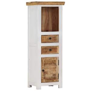 15.7 Mango e Acacia in legno massello \ "x11.8 \" x43.3 \ "Highboard in marrone e bianco per la cucina - Product Image 1