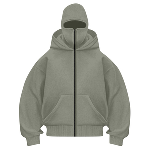 Sweat à capuche zippé intégral pour homme, imprimé, 100 % coton molletonné, respirant, avec poches, haute qualité - Product Image 1