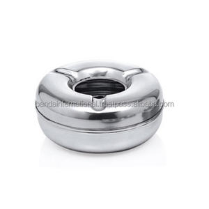 Cenicero de aluminio de diseño redondo para fumar cigarrillos con Cenicero de metal con acabado pulido para uso personal. - Product Image 1