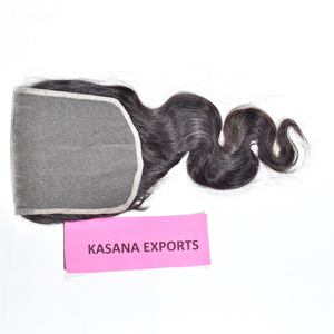 Closure 6*6 indienne, tissage double trame, couleur naturelle, qualité Remy pour femmes, 100g, Deep Wave, non traité, non cheveux humains - Product Image 5