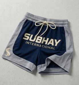 Shorts de sport respirants bleu beige à cordon de serrage pour femmes Subhay International – Coupe athlétique pour adultes - Product Image 3